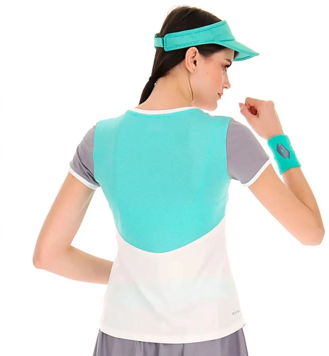 Lotto Top IV Tee Vrouwen - Wit/ Groen - Maat L - afbeelding 2 van 5