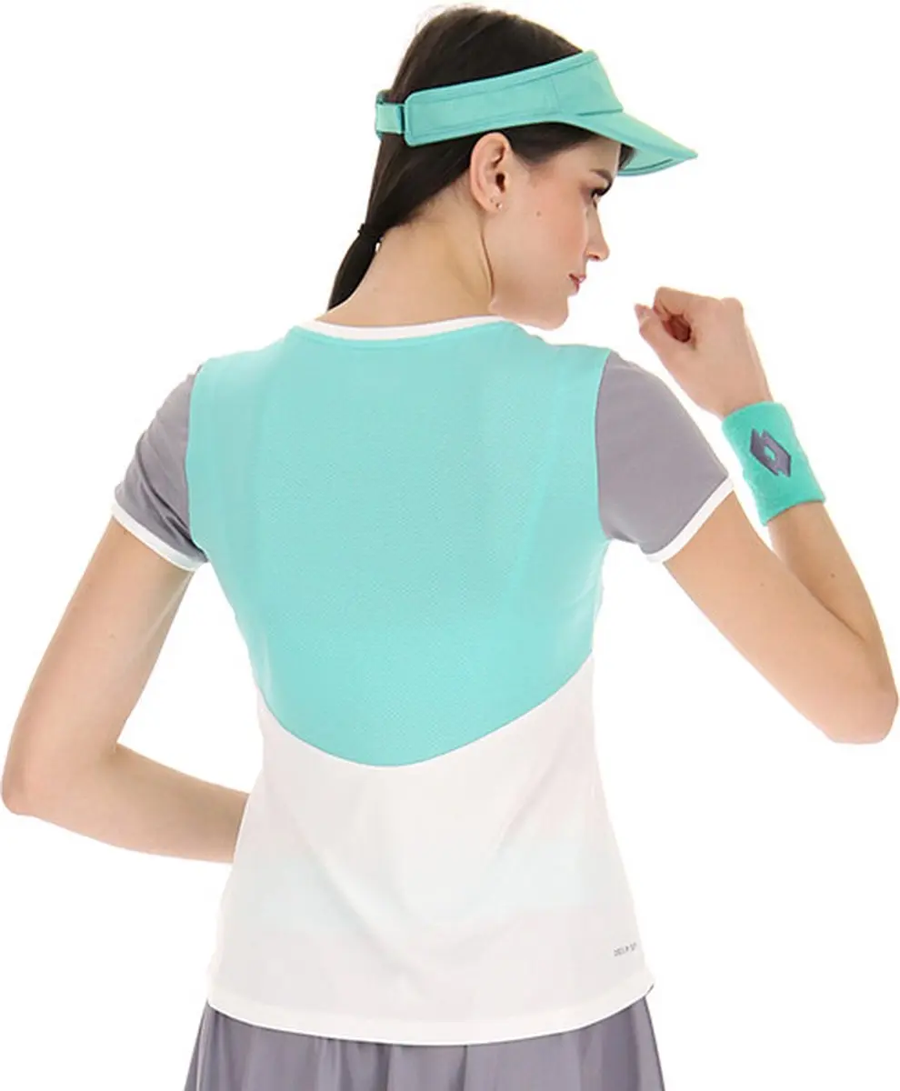 Lotto Top IV Tee Vrouwen - Wit/ Groen - Maat L - afbeelding 3 van 5