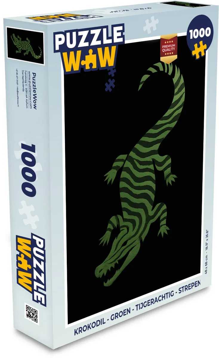 PuzzleWow Krokodil Strepen Legpuzzel 1000 Stuks