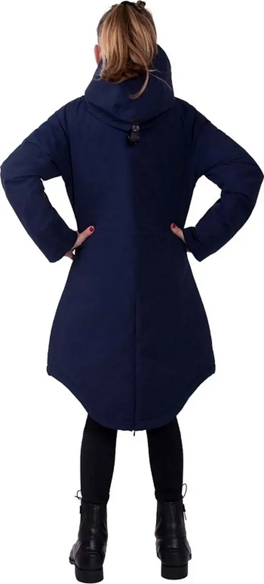 QHP Lange Winterjas Linde Junior 176 - Navy - afbeelding 2 van 4