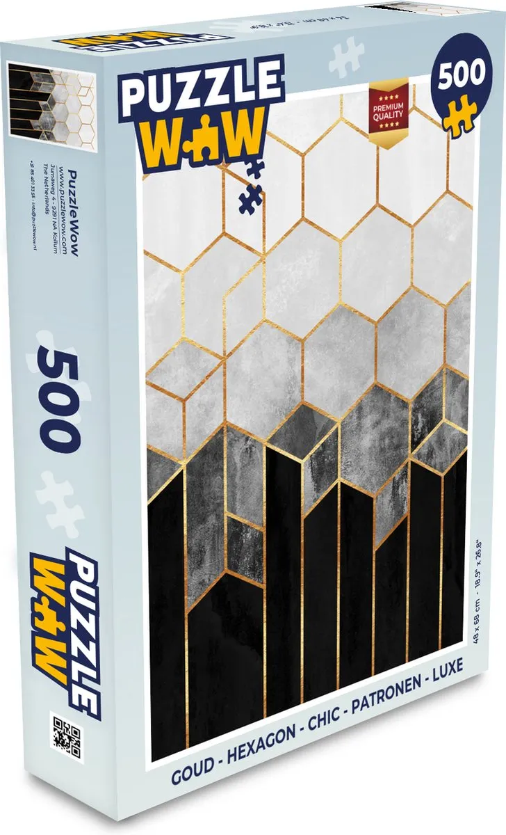 PuzzleWow Hexagon Legpuzzel 500 Stuks - Multicolor