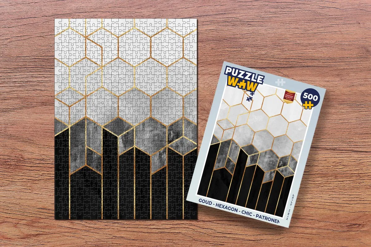 PuzzleWow Hexagon Legpuzzel 500 Stuks - Multicolor