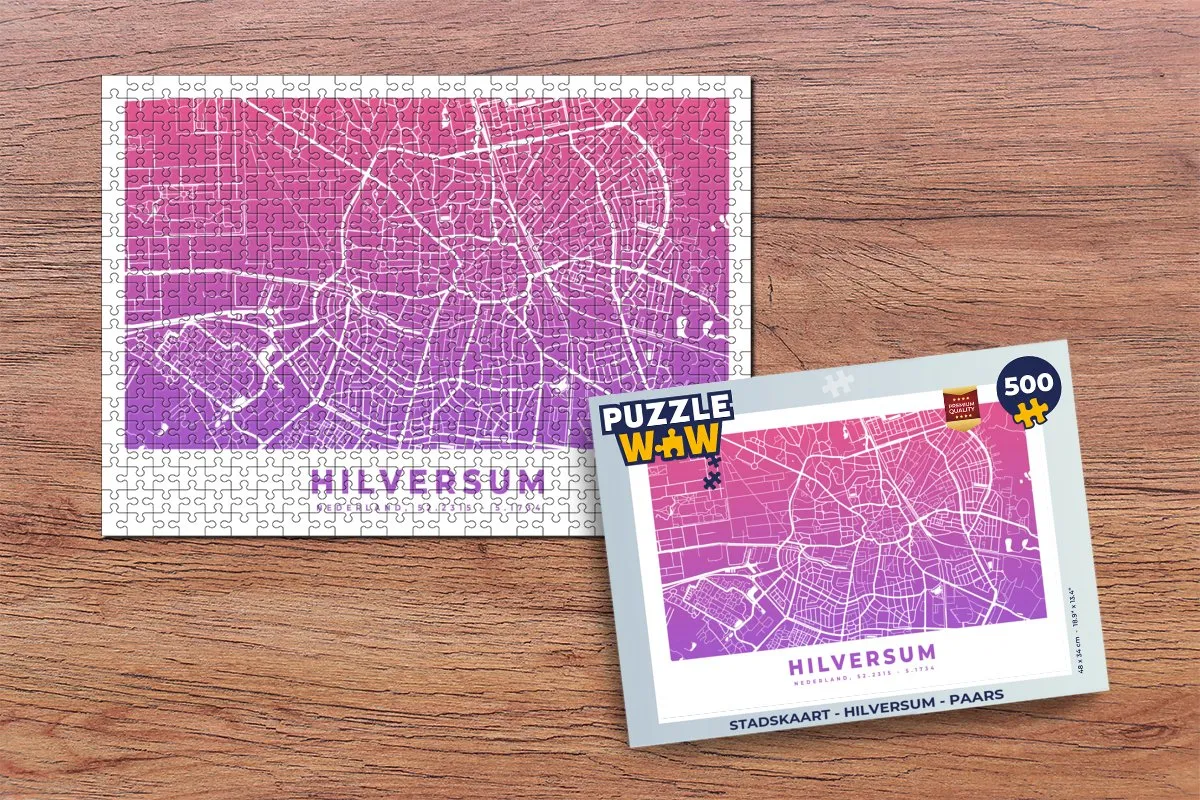 PuzzleWow Hilversum Legpuzzel 500 Stuks - Multicolor