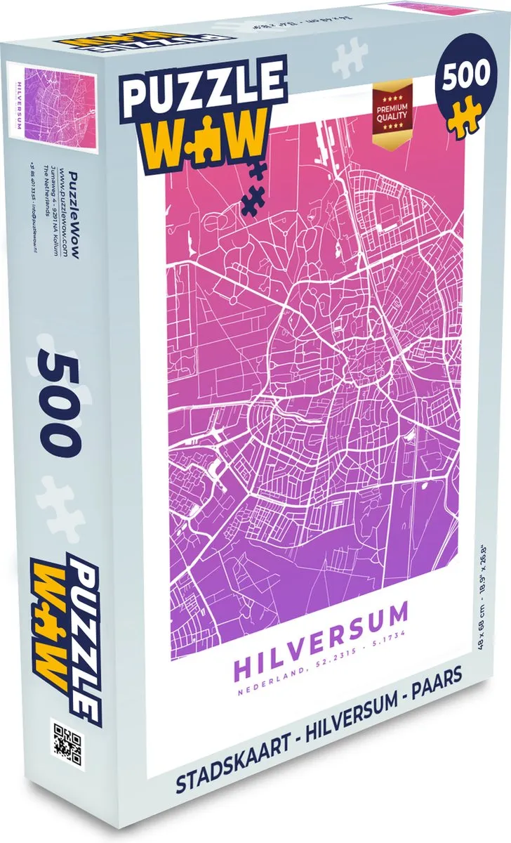 PuzzleWow Hilversum Legpuzzel 500 Stuks - Multicolor