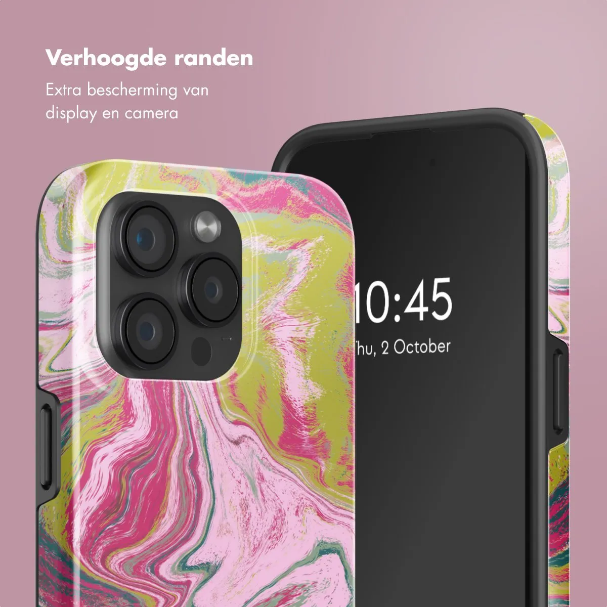 Selencia Hoesje iPhone 15 Pro MagSafe Marble Pink