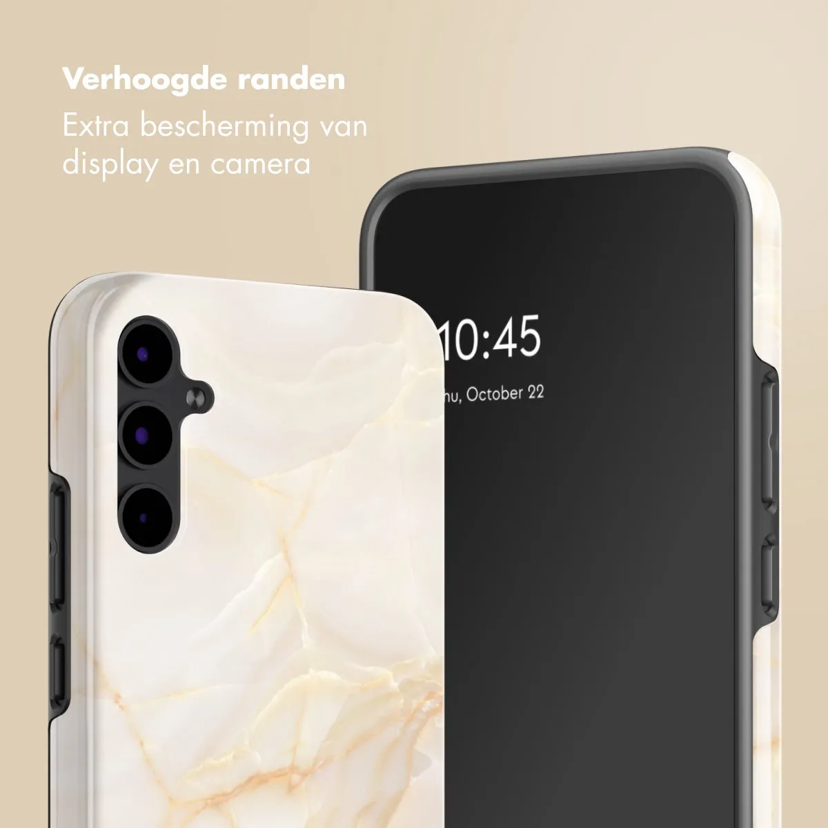 Selencia Hoesje Samsung Galaxy A34 5G - Golden Beige Marble
