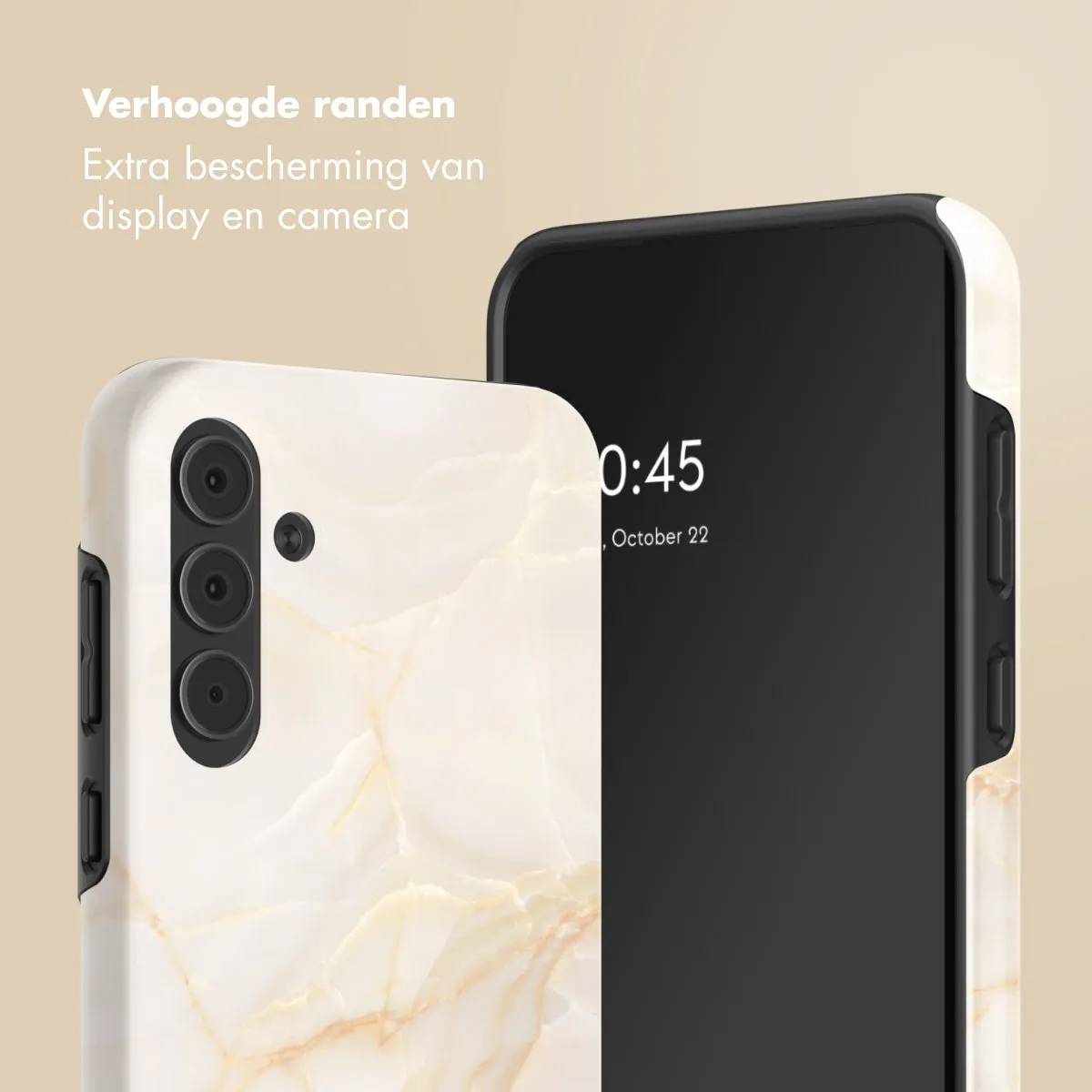Selencia Hoesje Samsung Galaxy A55 - Golden Beige Marble - afbeelding 6 van 6