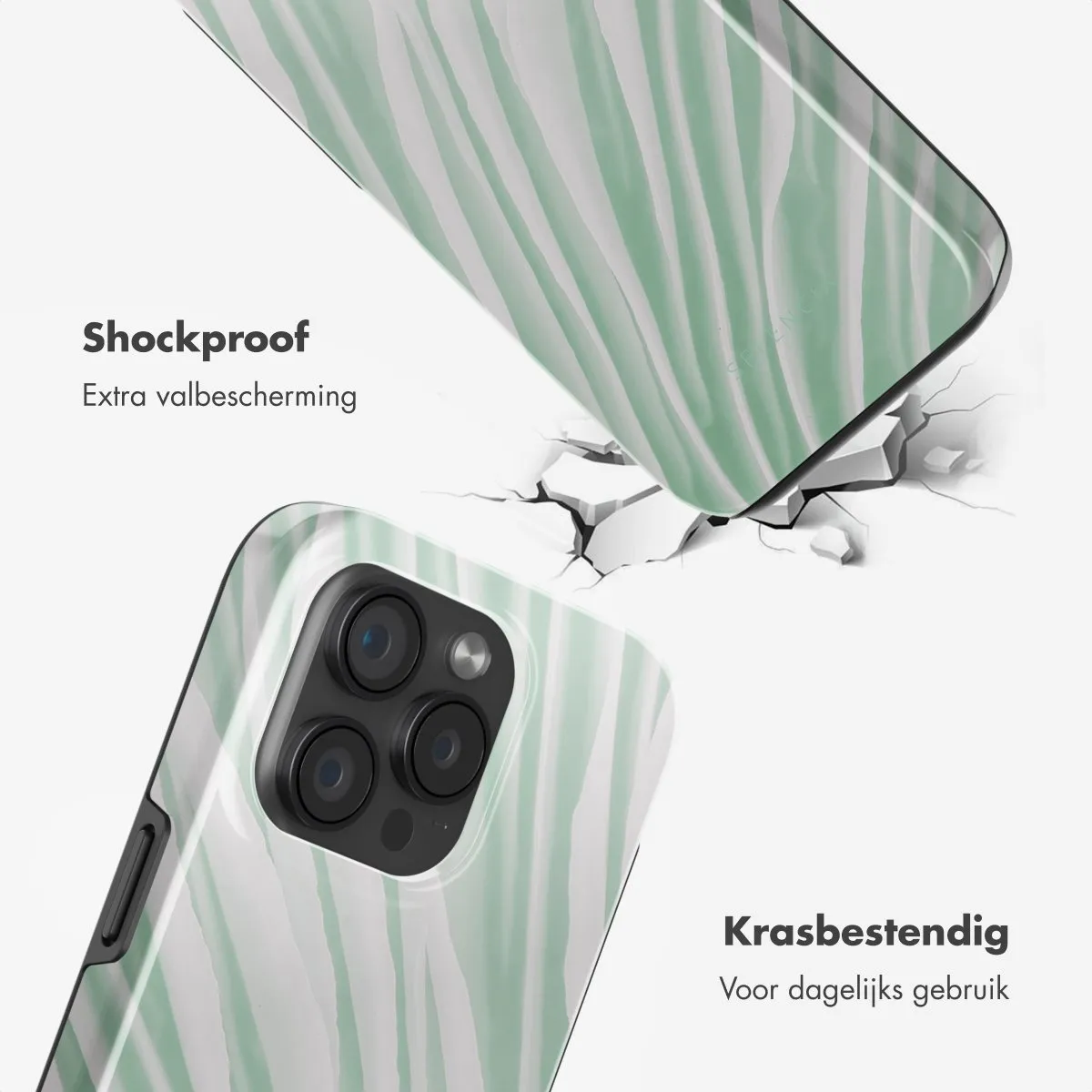 Selencia Hoesje iPhone 15 Pro Nature Grayed Jade - MagSafe