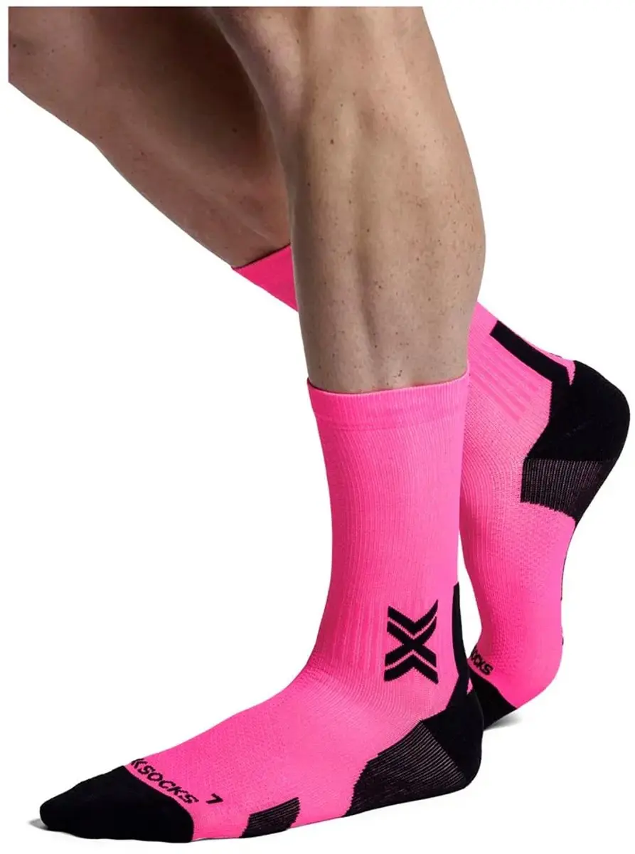 X-Bionic Run Discover Crew Hardloopsokken - Fluoroze/X Zwart 42-44 - afbeelding 3 van 6