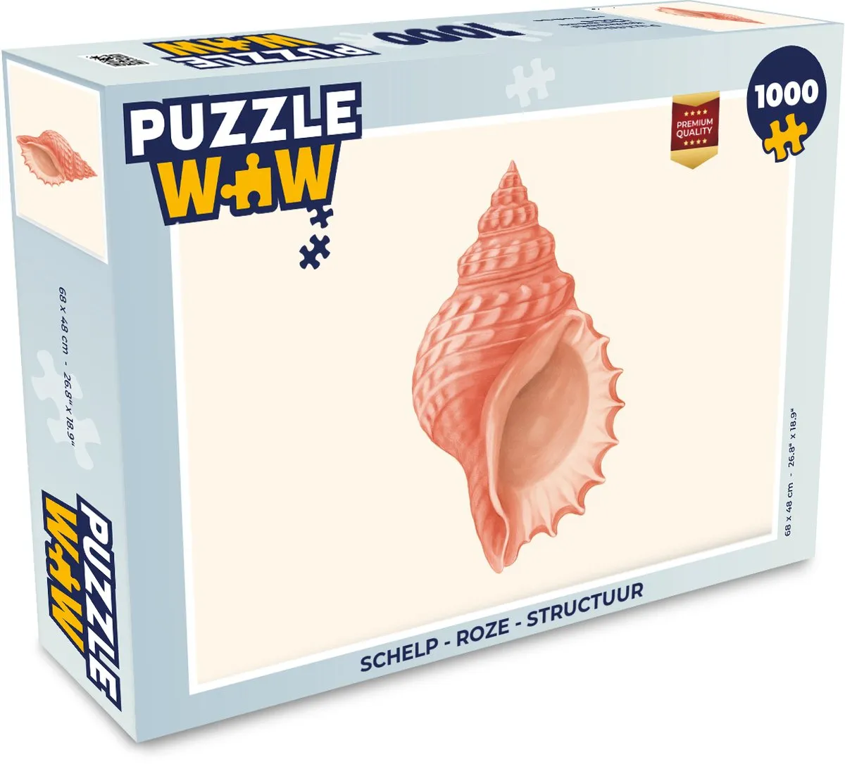 PuzzleWow Legpuzzel Schelp Roze 1000 Stuks