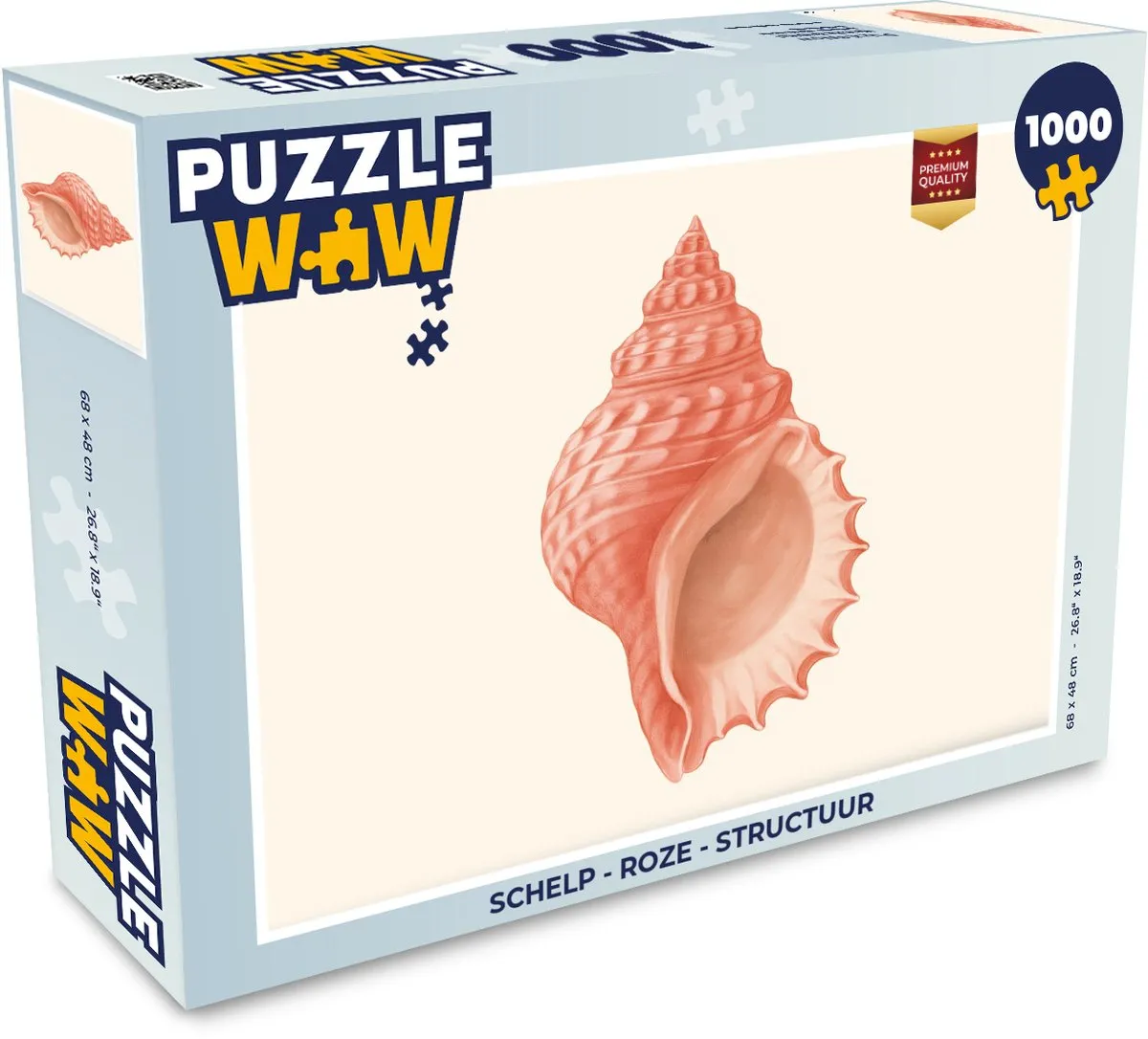 PuzzleWow Legpuzzel Schelp Roze 1000 Stuks