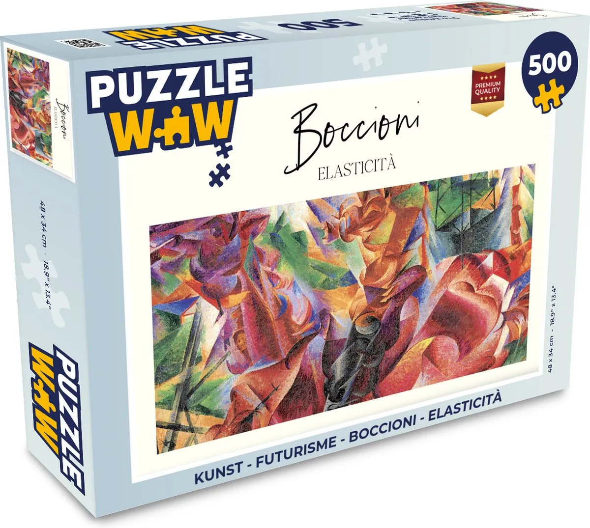 PuzzleWow Futurisme Boccioni Elasticità Legpuzzel 500 Stuks