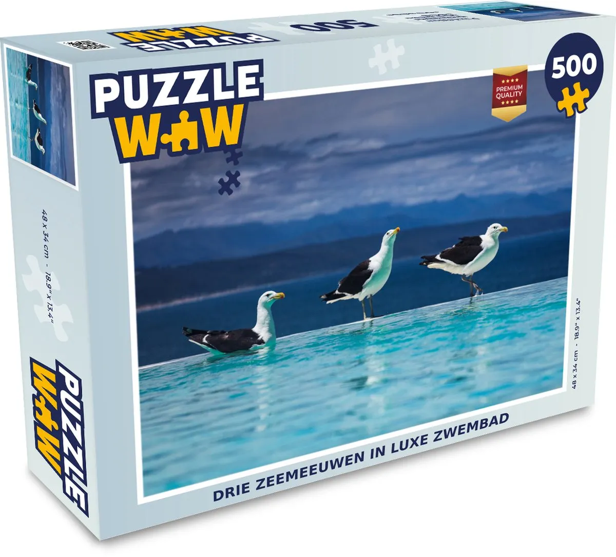 PuzzleWow Meeuwen Vogels Zwembad Legpuzzel 500 Stuks