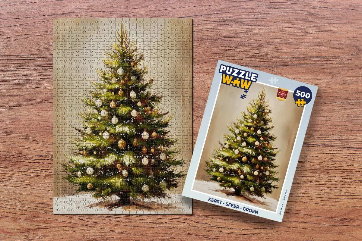 PuzzleWow Kerst Puzzle 500 Stuks - Groen