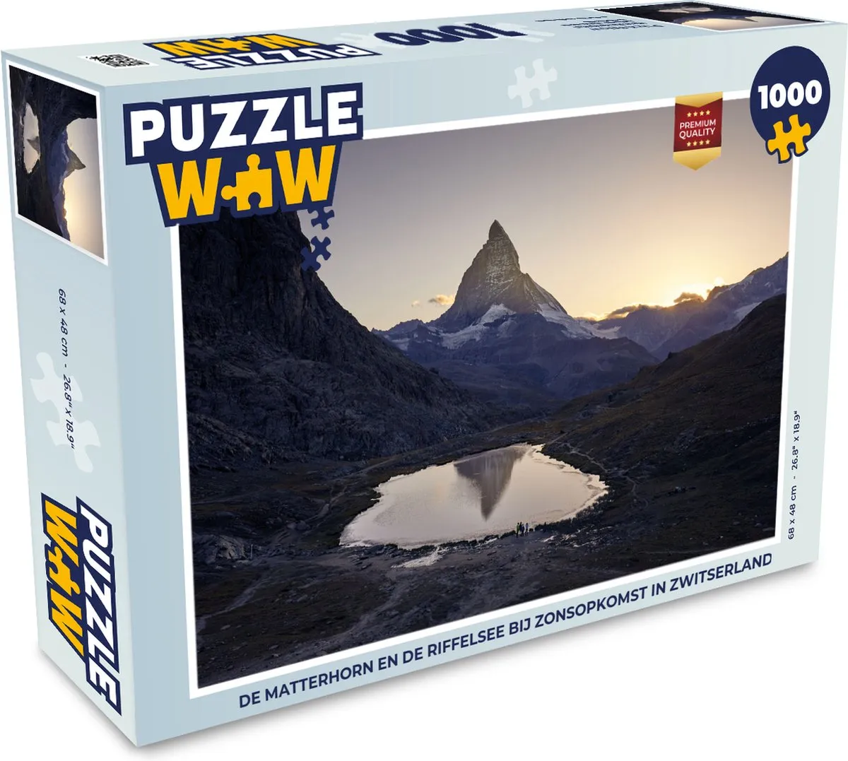 PuzzleWow Legpuzzel Matterhorn & Riffelsee 1000 Stuks