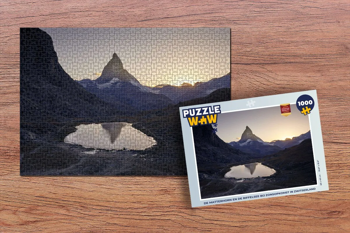PuzzleWow Legpuzzel Matterhorn & Riffelsee 1000 Stuks - Multicolor