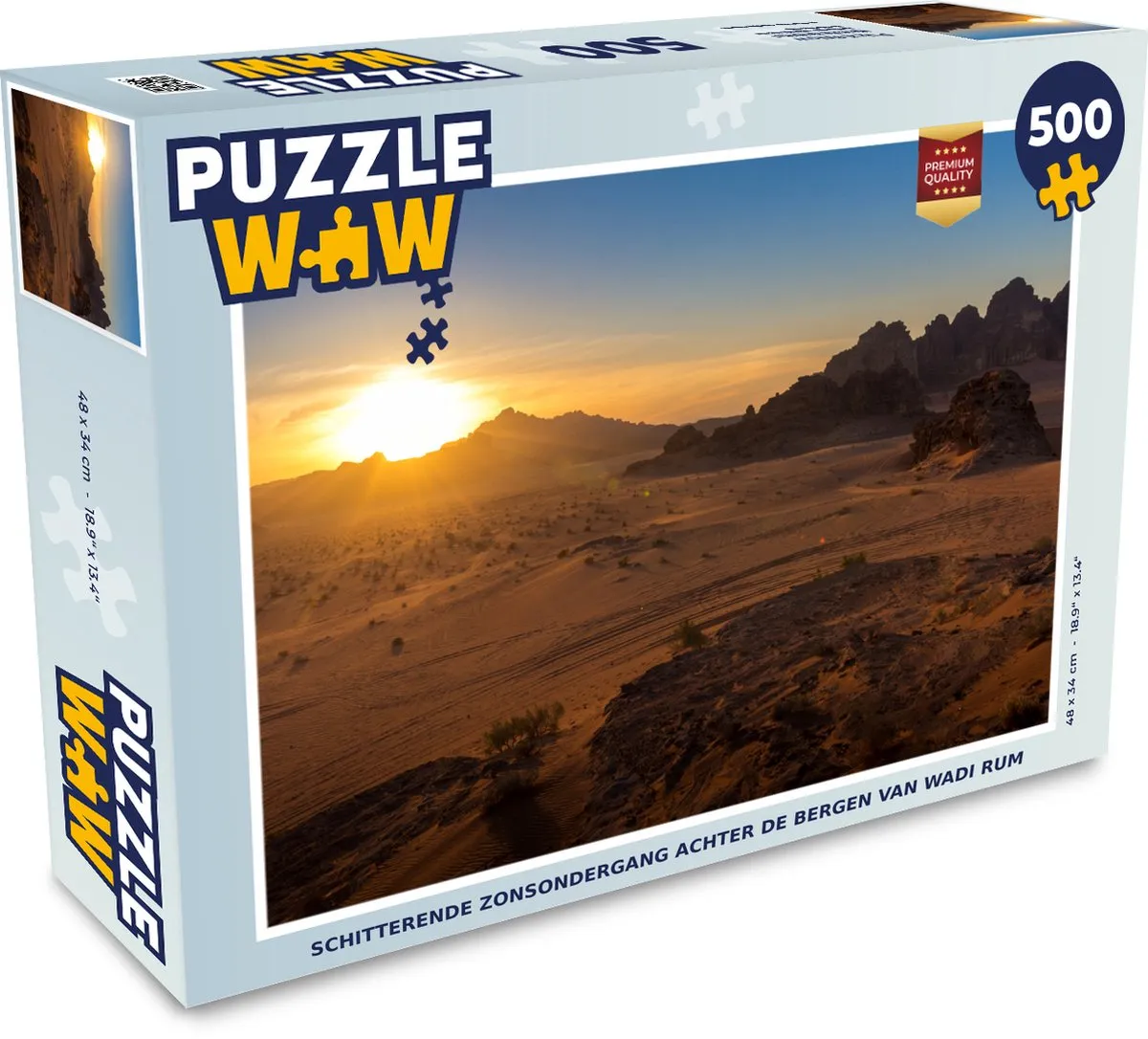 PuzzleWow Wadi Rum Zonsondergang Legpuzzel 500 Stuks