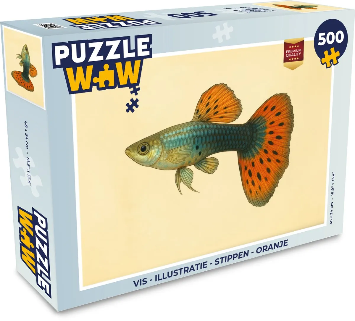 PuzzleWow Visillustratie Legpuzzel 500 Stuks - Oranje