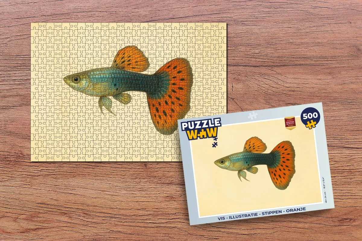 PuzzleWow Visillustratie Legpuzzel 500 Stuks - Oranje