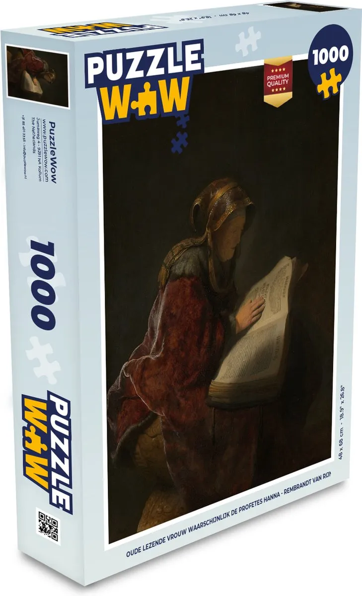 PuzzleWow Rembrandt Hanna Legpuzzel 1000 Stuks - Multicolor