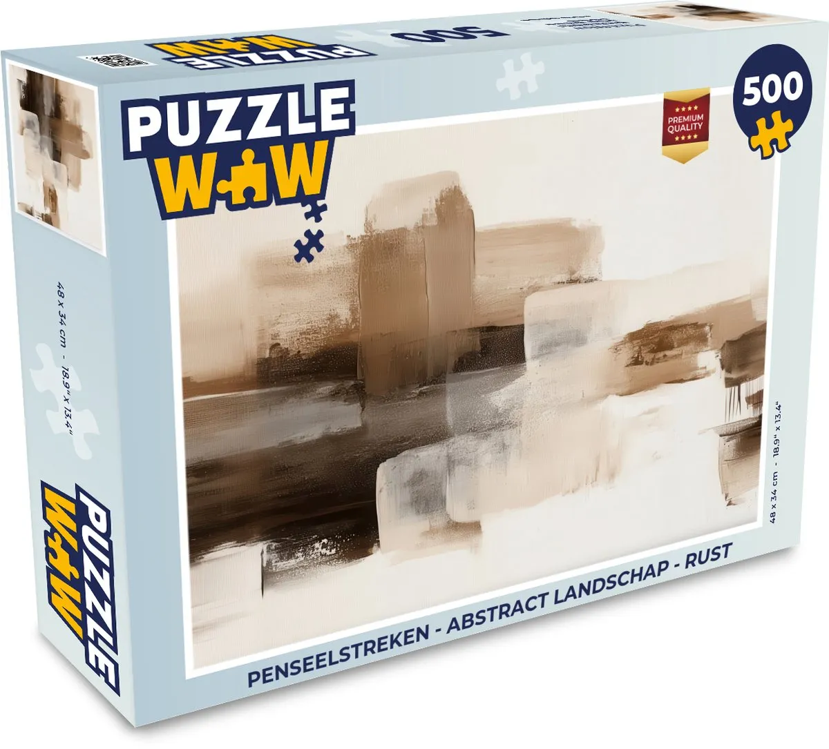 PuzzleWow Penseelstreken Abstract Landschap Legpuzzel 500 Stuks
