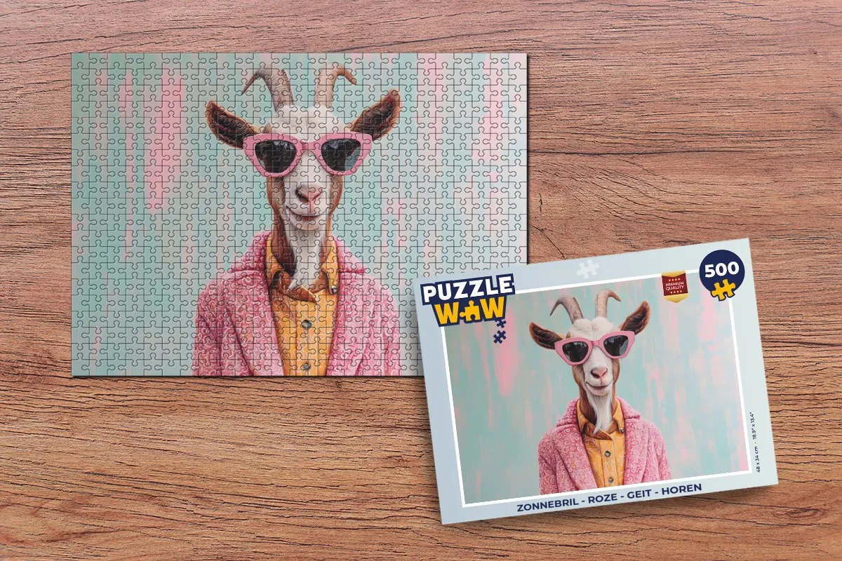 PuzzleWow Zonnebril Geit Legpuzzel 500 Stuks - MPN 8721374601687