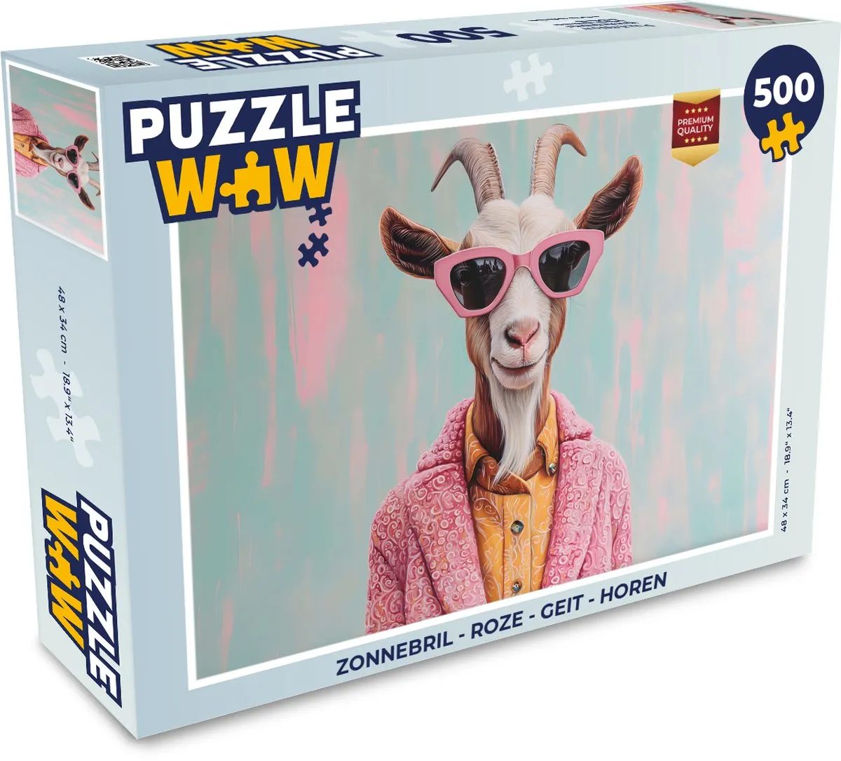 PuzzleWow Zonnebril Geit Legpuzzel 500 Stuks - MPN 8721374601687