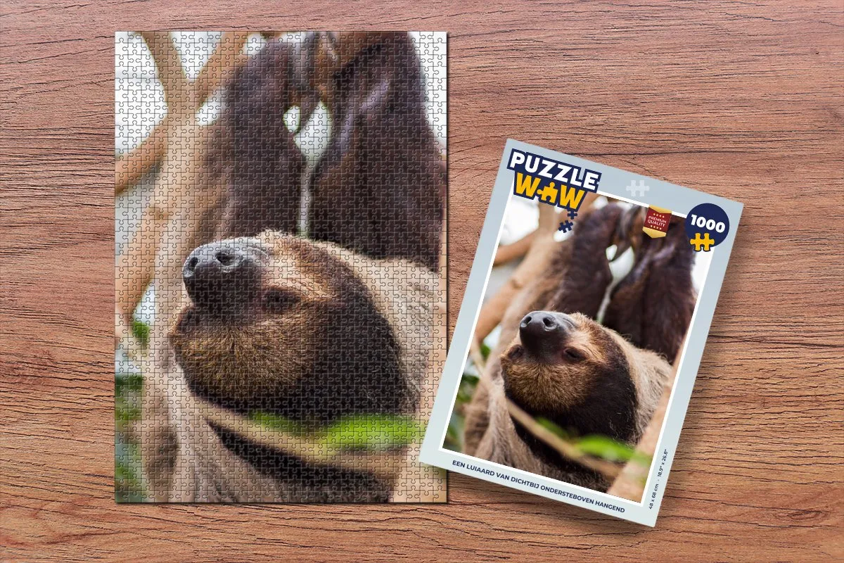PuzzleWow Legpuzzel Een Luiaard van Dichtbij 1000 Stuks