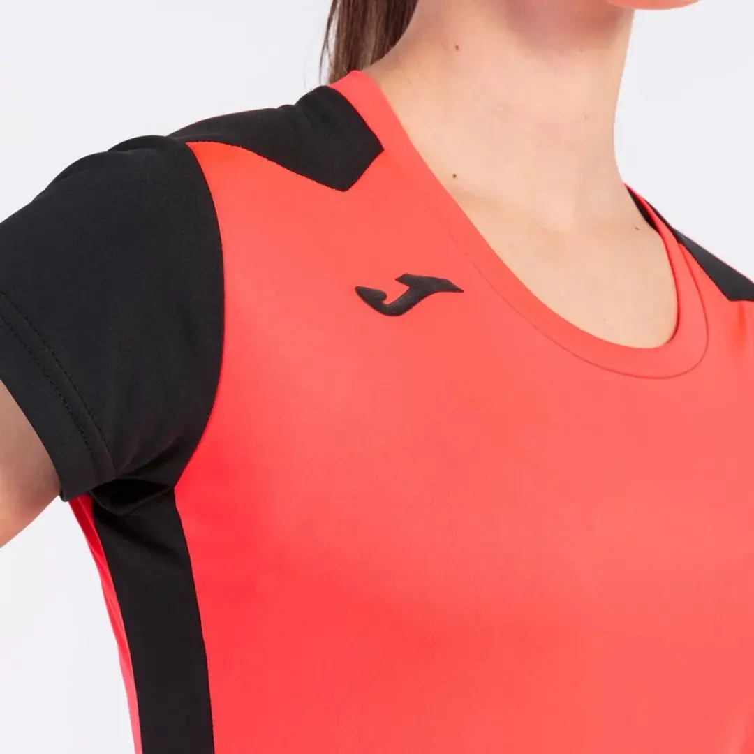 Joma Record II T-shirt 116 - Dark Orange Fluor/Black