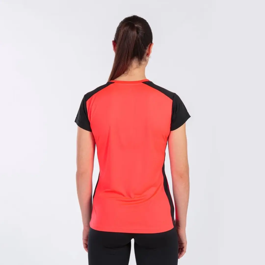Joma Record II T-shirt 116 - Dark Orange Fluor/Black