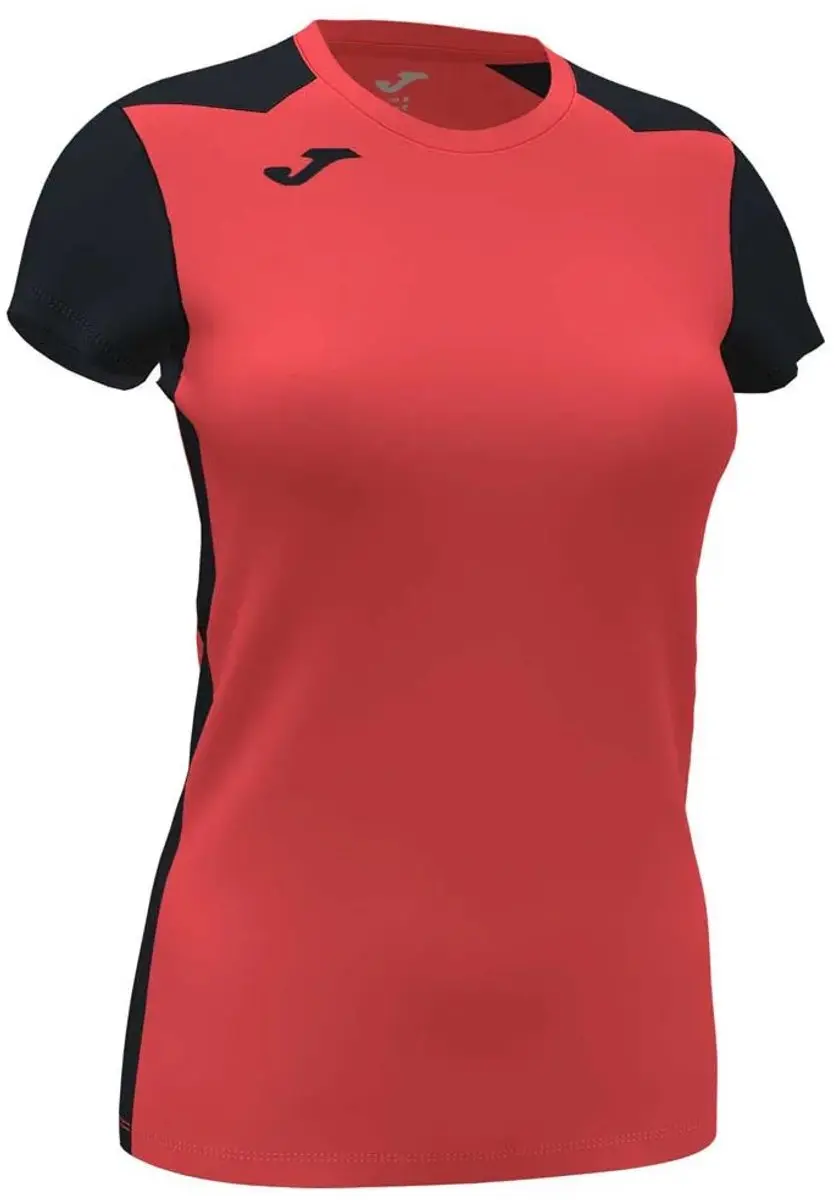 Joma Record II T-shirt 116 - Dark Orange Fluor/Black