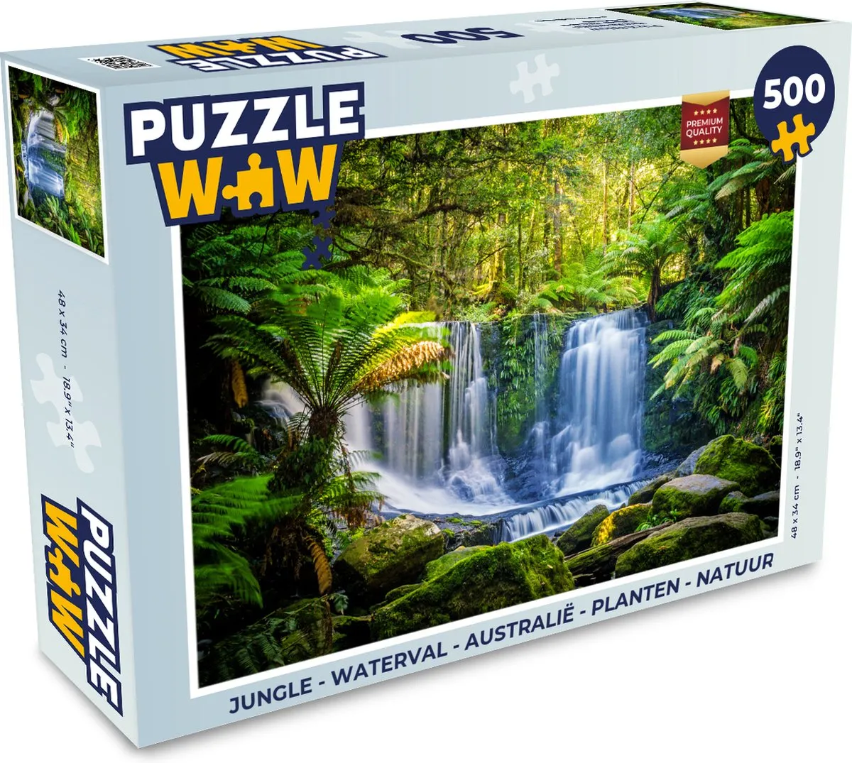 PuzzleWow Jungle Waterval Australië Legpuzzel 500 Stuks - Multicolor