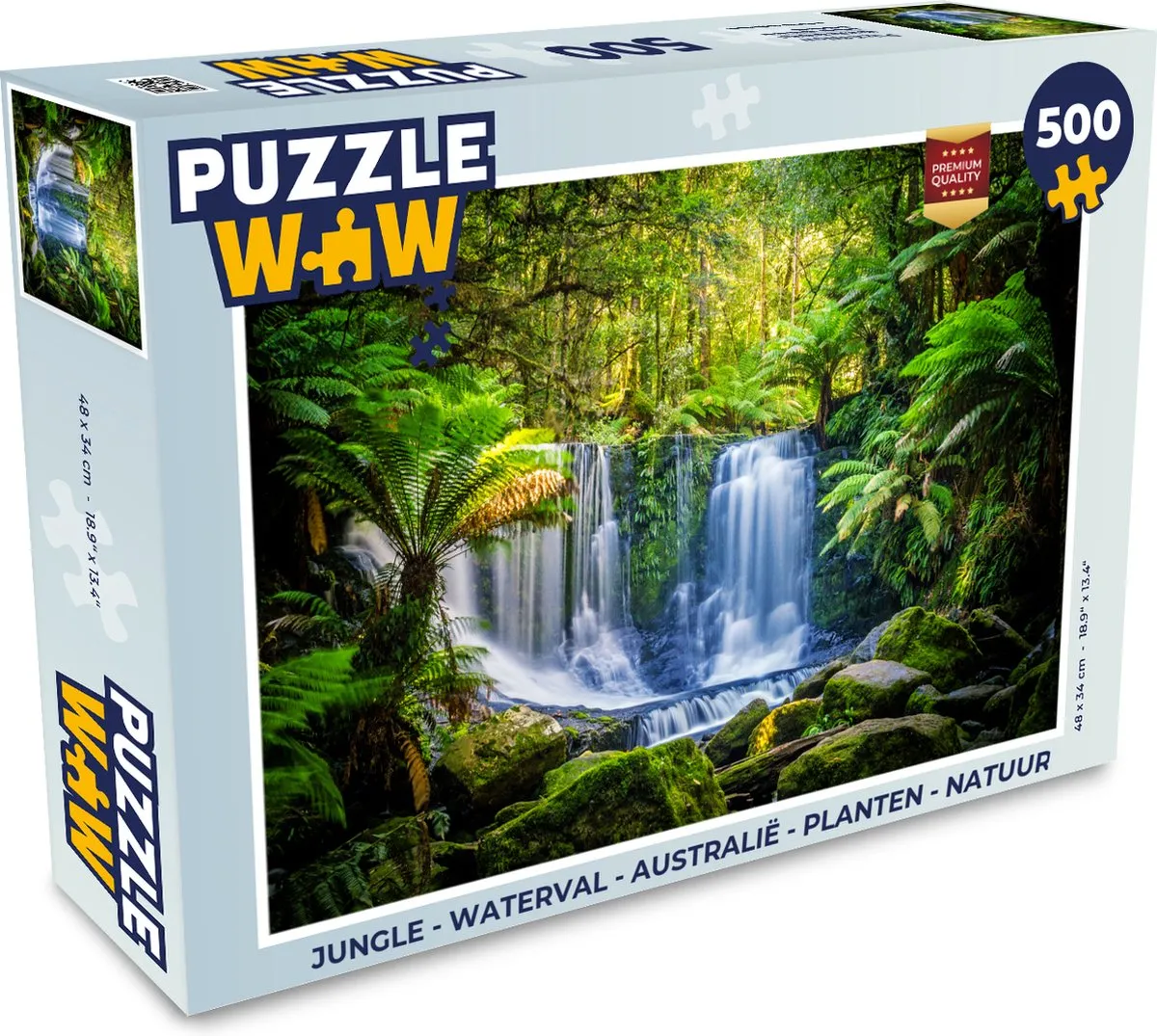 PuzzleWow Jungle Waterval Australië Legpuzzel 500 Stuks - Multicolor