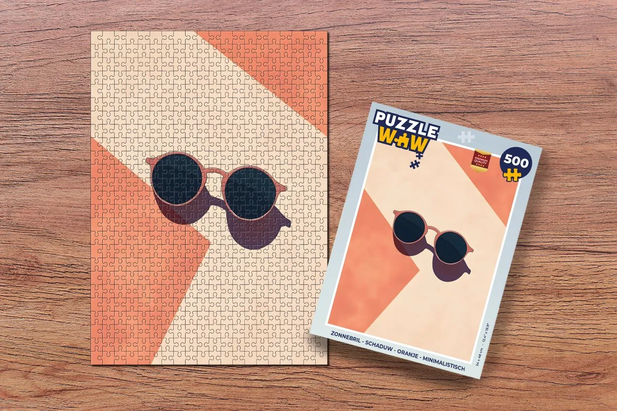 PuzzleWow Zonnebril Puzzel 500 Stuks - Oranje
