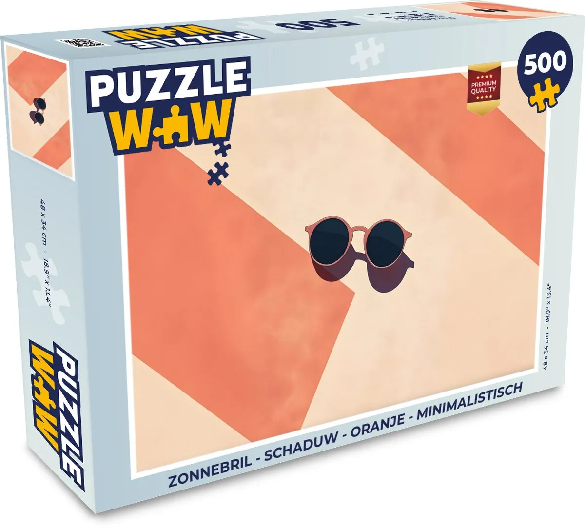 PuzzleWow Zonnebril Puzzel 500 Stuks - Oranje