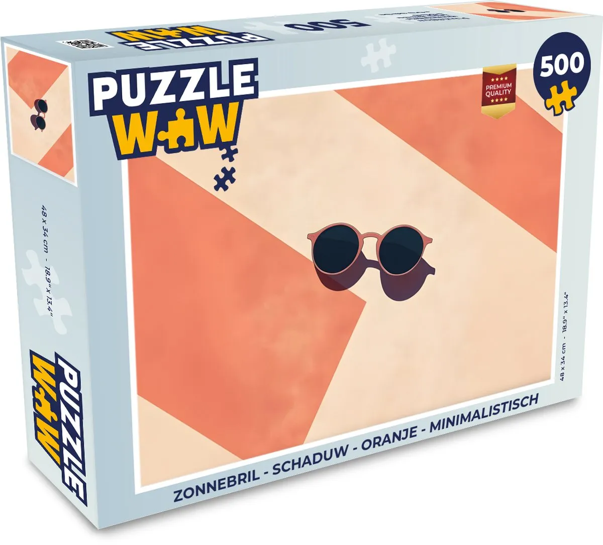 PuzzleWow Zonnebril Puzzel 500 Stuks - Oranje