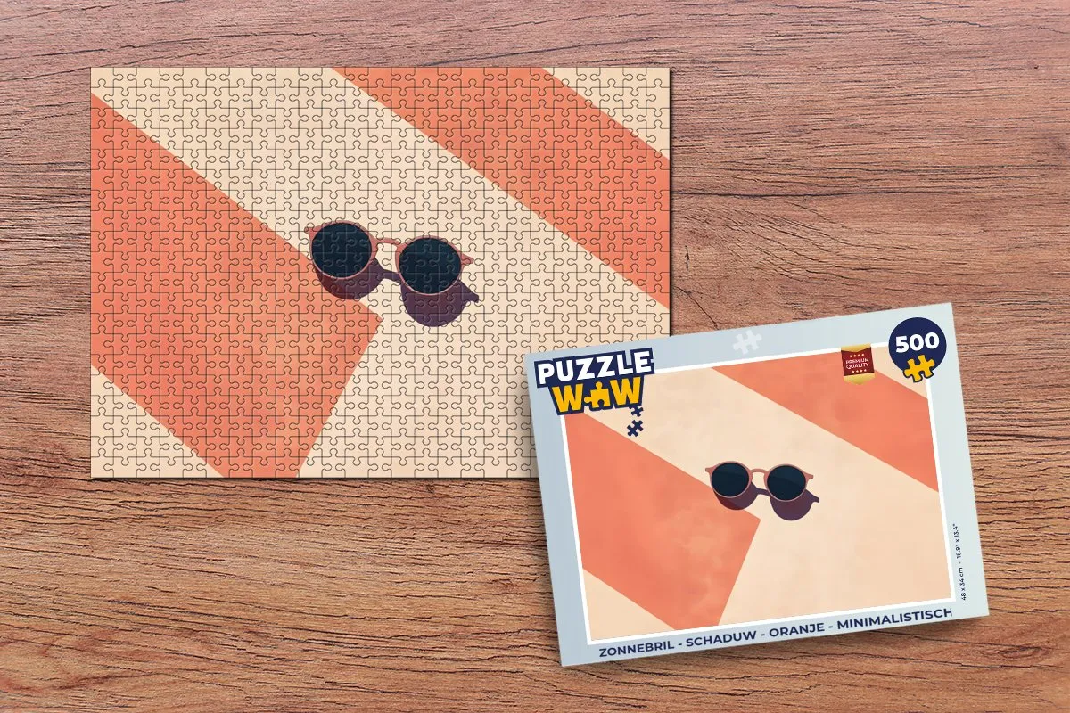 PuzzleWow Zonnebril Puzzel 500 Stuks - Oranje