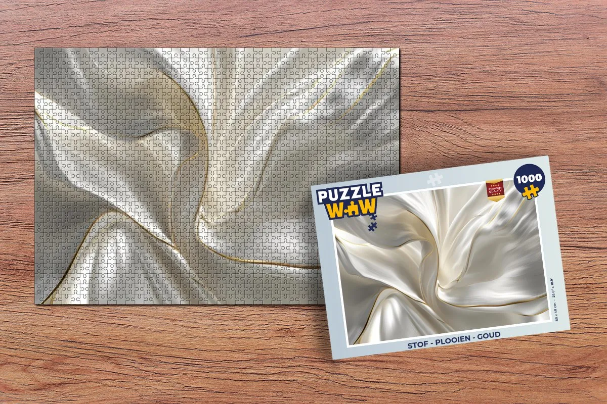 PuzzleWow Stof Plooien Legpuzzel 1000 Stuks - Goud