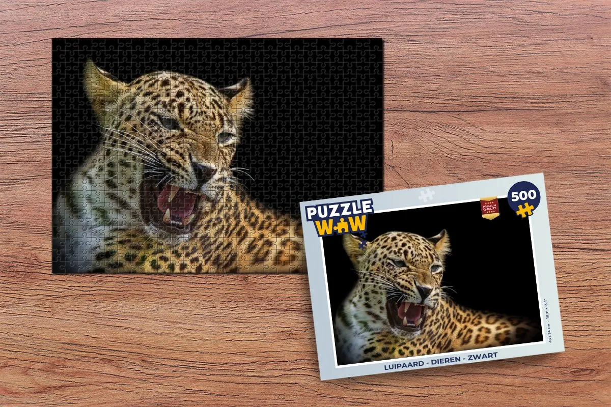 PuzzleWow Luipaard Legpuzzel 500 Stuks - Multicolor