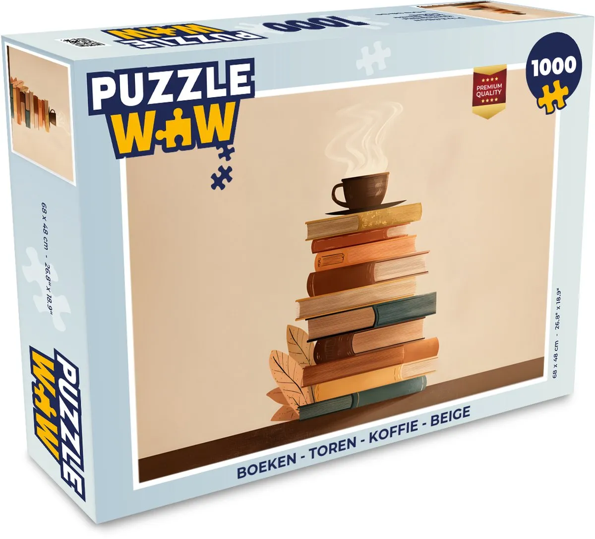 PuzzleWow Legpuzzel 1000 Stuks - Toren Koffie Beige