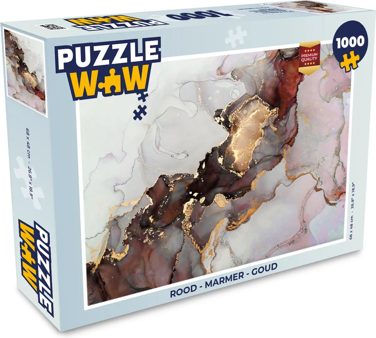 PuzzleWow Marmerprint Legpuzzel 1000 Stuks - Multicolor