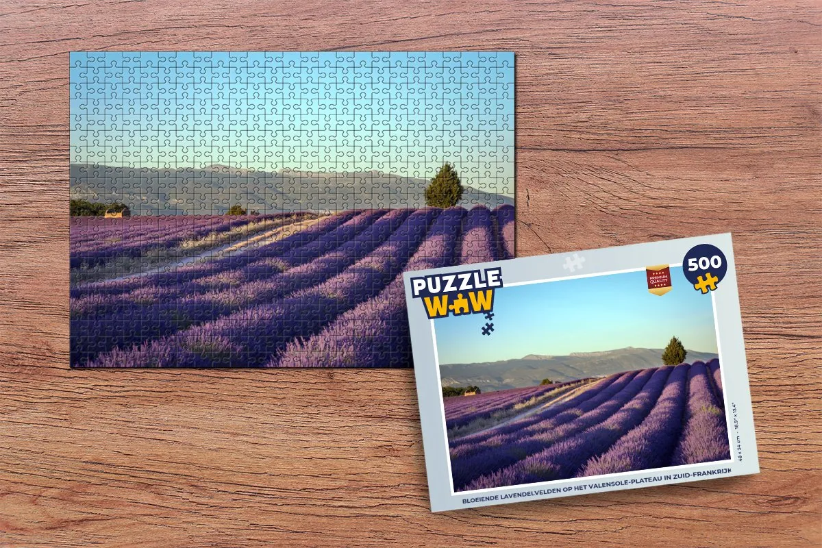 PuzzleWow Legpuzzel Bloeiende Lavendelvelden Valensole 500 Stuks - Multicolor
