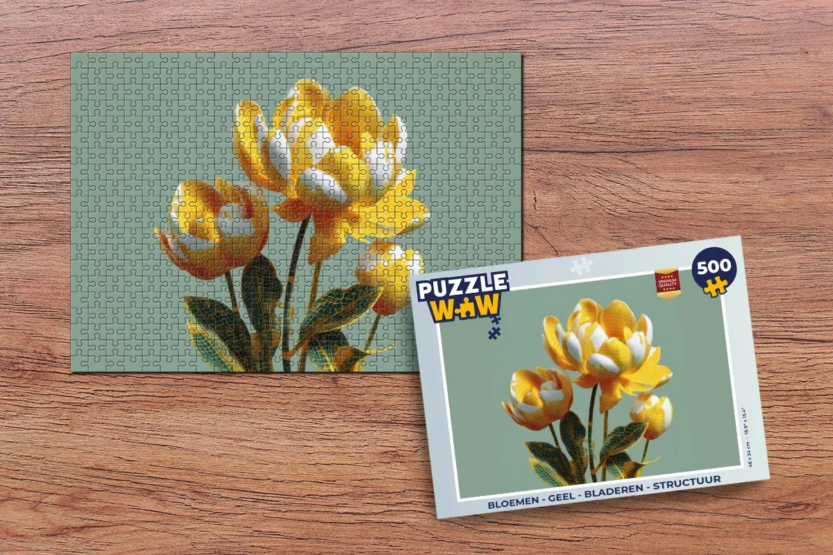 PuzzleWow Bloemen Legpuzzel 500 Stuks - Geel