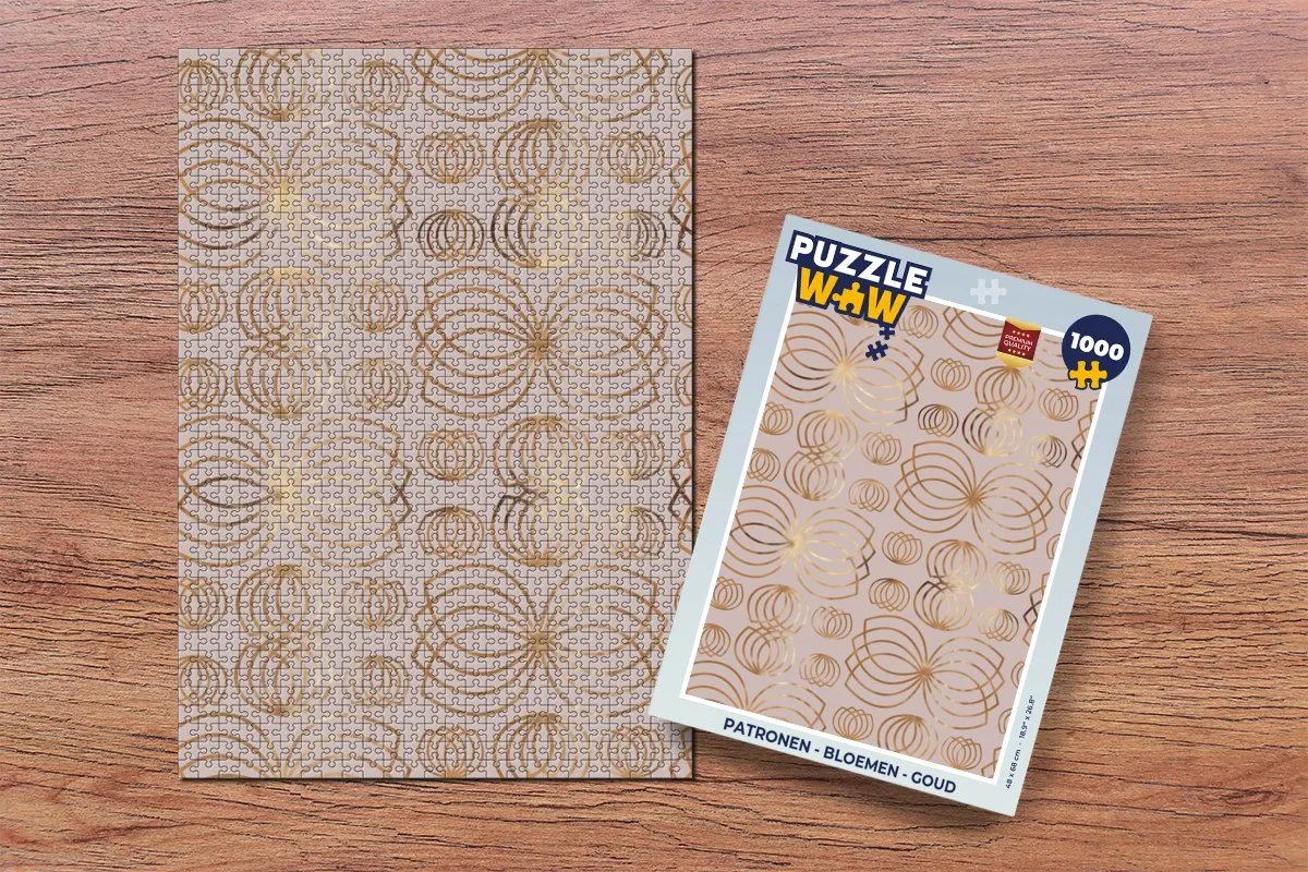 PuzzleWow Bloemen Legpuzzel 1000 Stuks - Goud/Multicolor