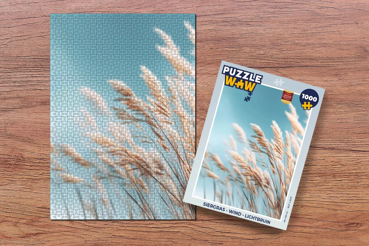 PuzzleWow Siergras Wind 1000 Stuks - Lichtbruin