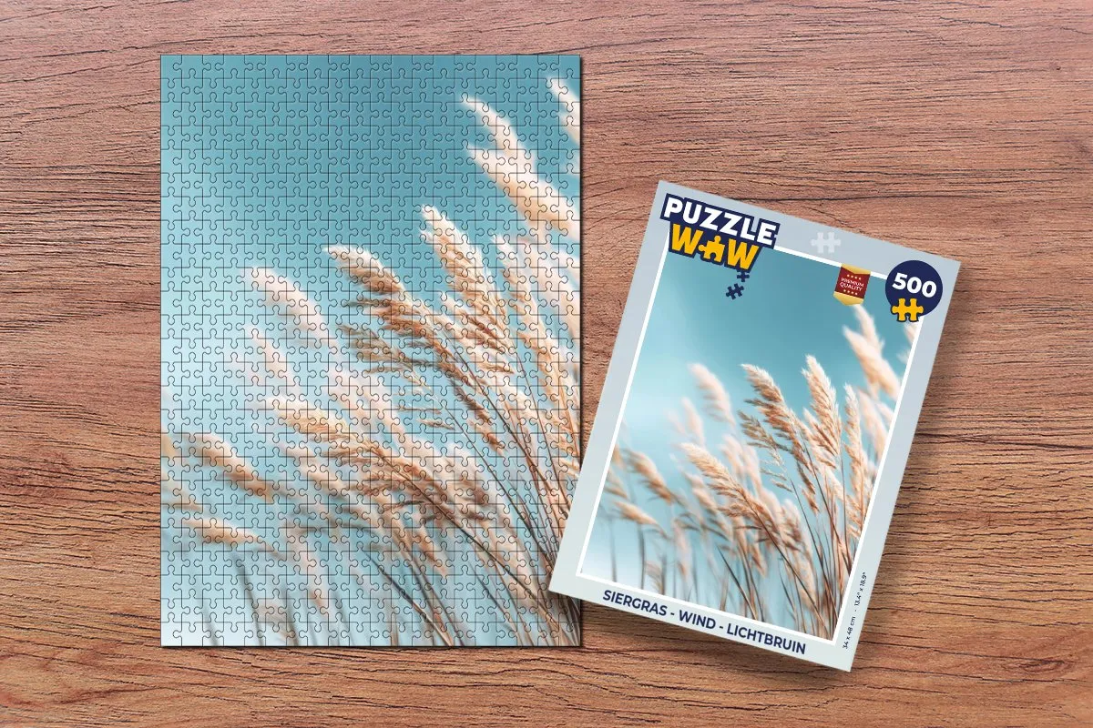 PuzzleWow Siergras Wind 1000 Stuks - Lichtbruin
