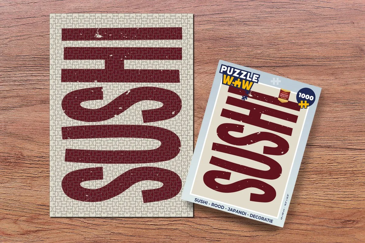 PuzzleWow Sushi Legpuzzel 1000 Stuks - Rood/Beige