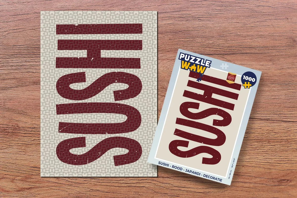 PuzzleWow Sushi Legpuzzel 1000 Stuks - Rood/Beige