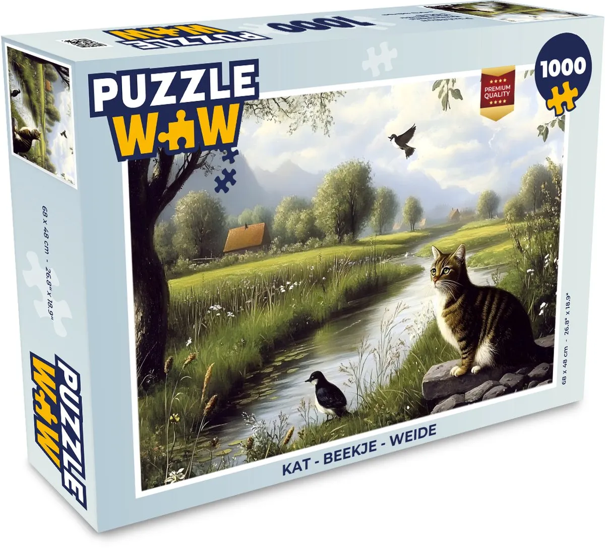PuzzleWow Legpuzzel Kat - Natuur 1000 Stuks