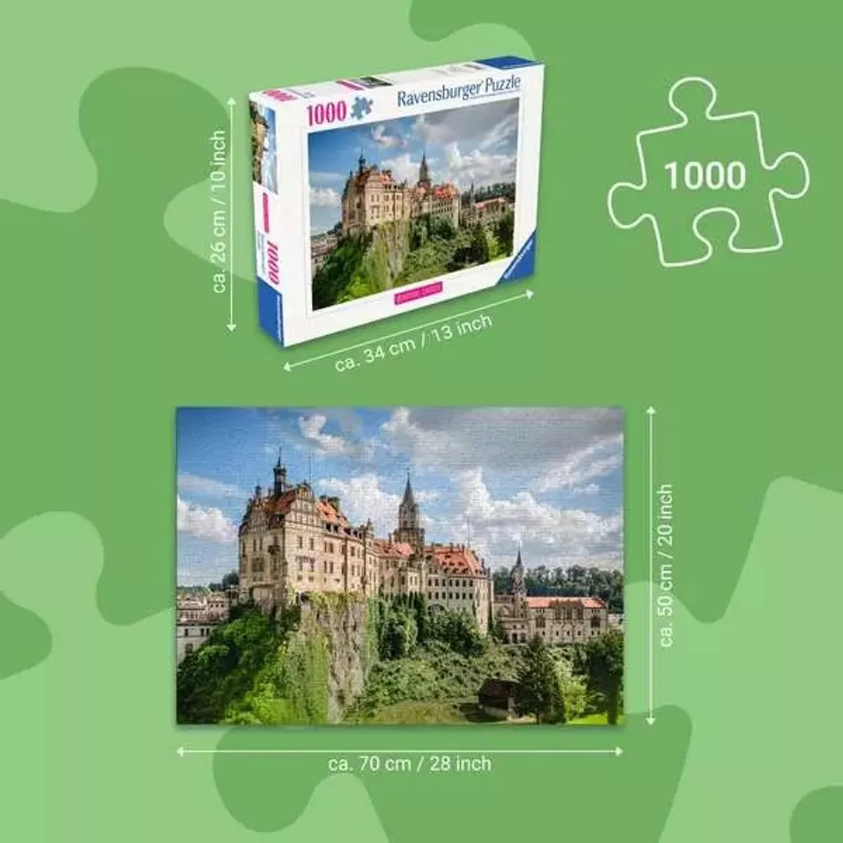 Ravensburger Sigmaringen Castle Puzzel 1000 Stuks - Meerkleurig - afbeelding 6 van 6